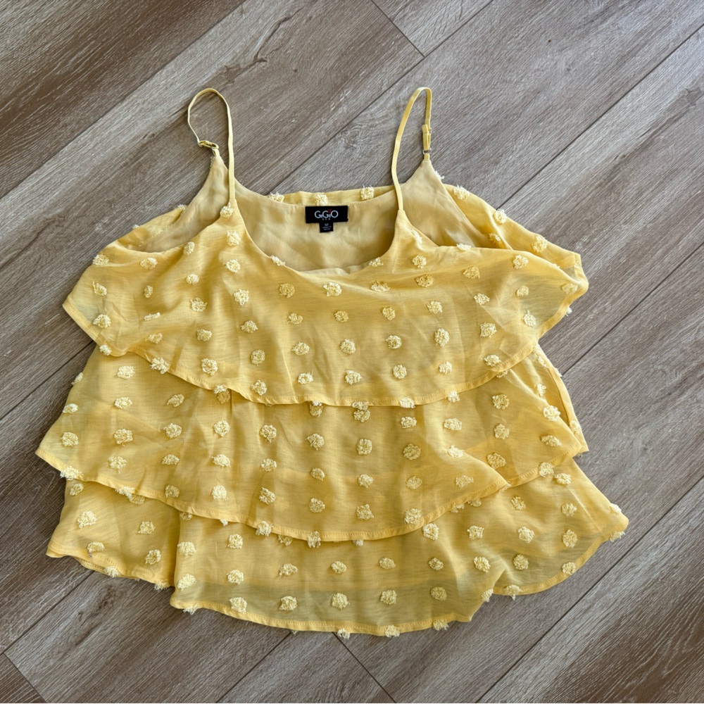 GGO Women's Yellow Ruffled Blouse